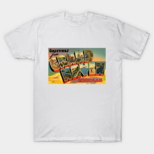 Greetings from Grand Haven, Michigan - Vintage Large Letter Postcard T-Shirt